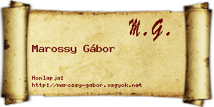 Marossy Gábor névjegykártya