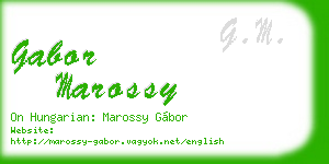 gabor marossy business card